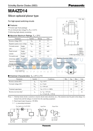 MA4ZD14 datasheet - Silicon epitaxial planar type