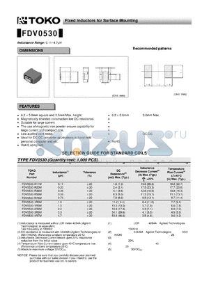 FDV0530-1R5M datasheet - Fixed Inductors for Surface Mounting