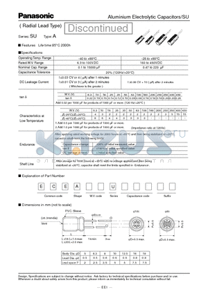 ECEA400UR33W datasheet - Aluminium Electrolytic Capacitors/SU