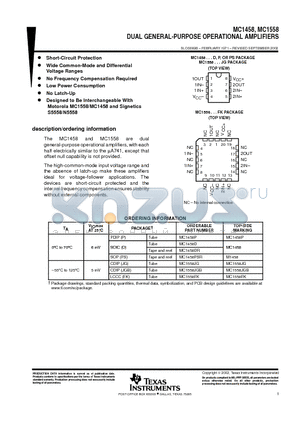 MC1558JG datasheet - DUAL GENERAL-PURPOSE OPERATIONAL AMPLIFIERS