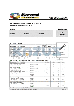 JAN2N3822 datasheet - TECHNICAL DATA