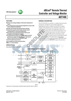 ADT7466ARQZ datasheet - dBCool^ Remote Thermal Controller and Voltage Monitor