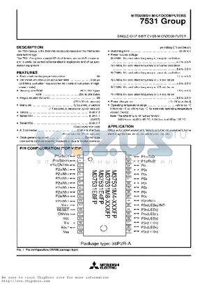 M37531M4 datasheet - SINGLE-CHIP 8-BIT CMOS MICROCOMPUTER