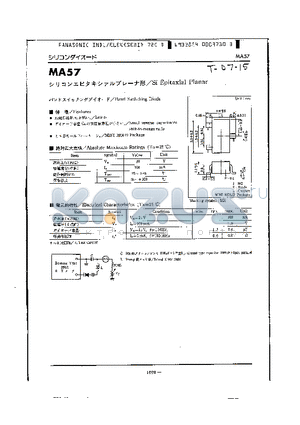MA57 datasheet - Si Epitaxial Planar Band Switching Diode