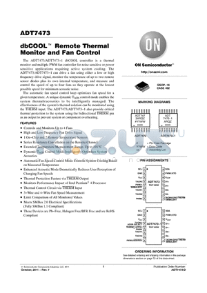 ADT7473_11 datasheet - dbCOOL Remote Thermal Monitor and Fan Control