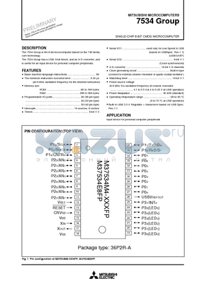 M37534M4-XXXFP datasheet - SINGLE-CHIP 8-BIT CMOS MICROCOMPUTER