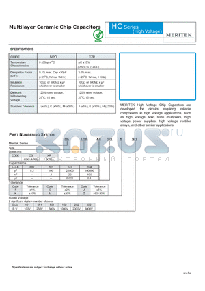 HC1206CG104K251 datasheet - Multilayer Ceramic Chip Capacitors