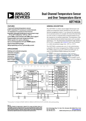 ADT7483AARQZ-REEL datasheet - Dual Channel Temperature Sensor and Over Temperature Alarm