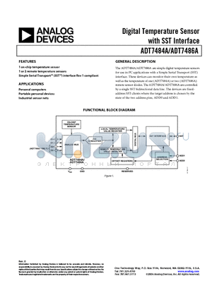 ADT7486A datasheet - Digital Temperature Sensor with SST Interface