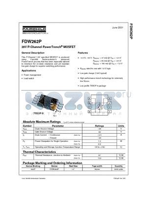 FDW262P datasheet - 20V P-Channel PowerTrench MOSFET