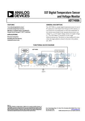 ADT7488AARMZ-REEL7 datasheet - SST Digital Temperature Sensor and Voltage Monitor