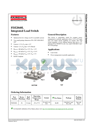 FDZ2040L datasheet - Integrated Load Switch
