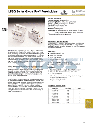 LPSG100-2ID datasheet - LPSG Series Global ProTM Fuseholders