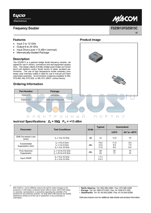 FDZ5013C datasheet - Frequency Doubler