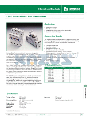 LPSG60-1MI datasheet - LPSG Series Global Pro Fuseholders