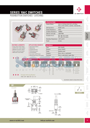 700CSP7B60M2QEH datasheet - PUSHBUTTON SWITCHES - LATCHING