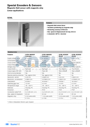 GCI0L.0220202 datasheet - Special Encoders & Sensors