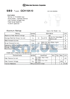 GCH10A10 datasheet - Schottky Barrier Diode