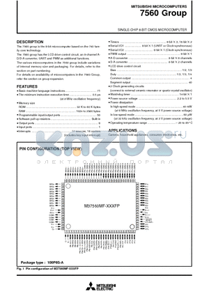 M37560M1-XXXFP datasheet - SINGLE-CHIP 8-BIT CMOS MICROCOMPUTER