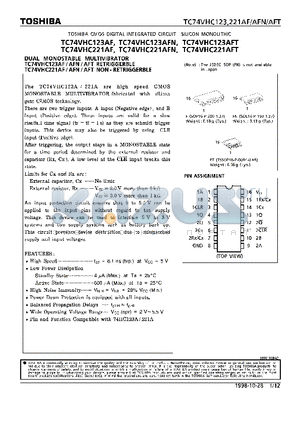 HC123 datasheet - DUAL MONOSTABLE MULTIVIBRATOR. RETRIGGERBLE/NON-RETRIGGERBLE