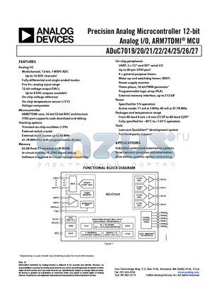 ADUC7026BSTZ62-RL datasheet - Precision Analog Microcontroller 12-bit Analog I/O, ARM7TDMI MCU