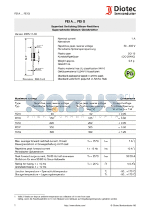 FE1A_07 datasheet - Superfast Switching Silicon-Rectifiers