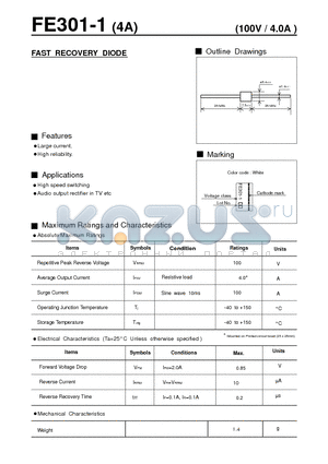 FE301-1 datasheet - FAST RECOVERY DIODE