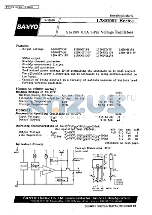 L78M00 datasheet - 5 to 24V 0.5A 3-Pin Voltage Regulators