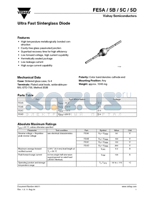 FE5B datasheet - Ultra Fast Sinterglass Diode