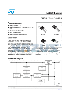 L78M06CDT-1 datasheet - Positive voltage regulators