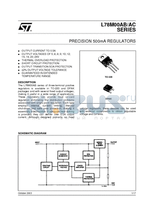 L78M06ABDT datasheet - PRECISION 500mA REGULATORS