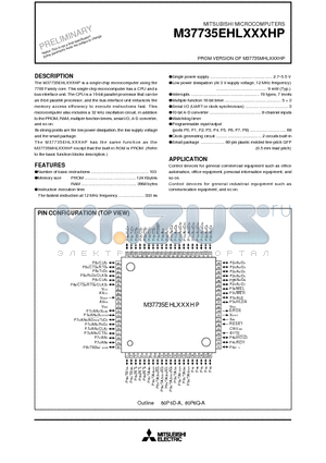 M37735MHL-143HP datasheet - PROM VERSION OF M37735MHLXXXHP