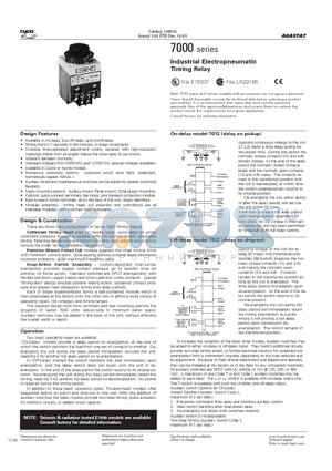 7012AH datasheet - Industrial Electropneumatic Timing Relay