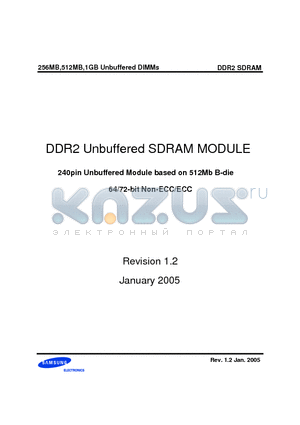 M378T2953BG0-CD5/CC datasheet - DDR2 Unbuffered SDRAM MODULE
