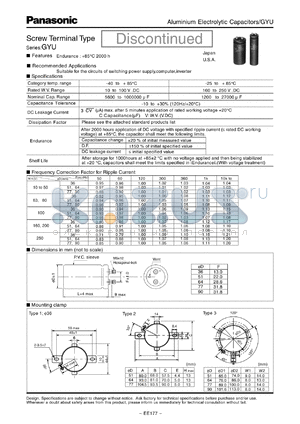 ECEG1CU184H datasheet - Screw Terminal Type