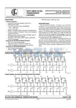 IDT54FCT2533DTSO datasheet - FAST CMOS OCTAL TRANSPARENT LATCHES