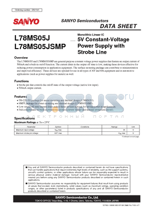 L78MS05JSMP datasheet - 5V Constant-Voltage Power Supply with Strobe Line