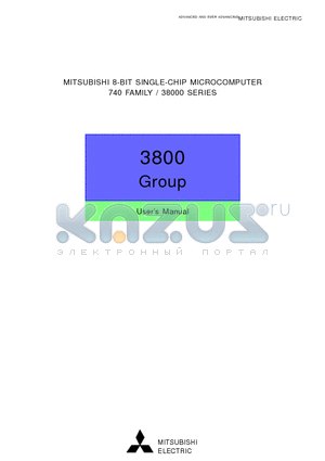 M38000E1-XXXFP datasheet - 8-BIT SINGLE-CHIP MICROCOMPUTER