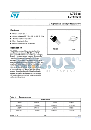 L78S10 datasheet - 2 A positive voltage regulators