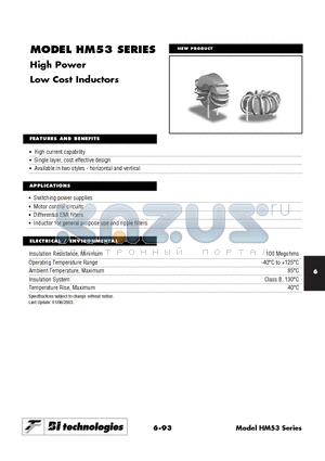 HM53-001R6H datasheet - High Power Low Cost Inductors