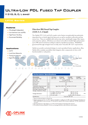 LPTC4215P datasheet - Ultra-Low PDL Fused Tap Coupler