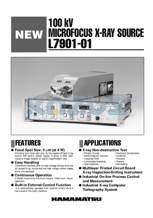 L7901-01 datasheet - 100kV MICROFOCUS X-RAY SOURCE