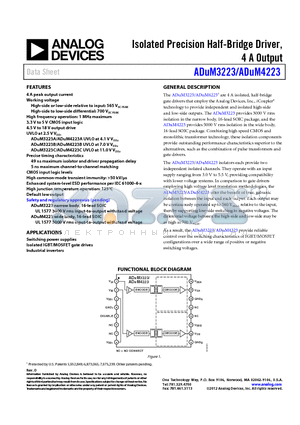 ADUM4223 datasheet - Isolated Precision Half-Bridge Driver