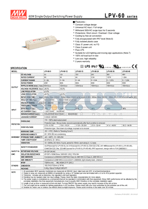 LPV-60-12 datasheet - 60W Single Output Switching Power Supply