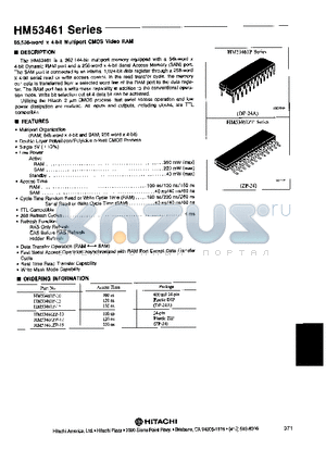 HM53461 datasheet - 65,536-WORD x 4-BIT MULTIPORT CMOS VIDEO RAM