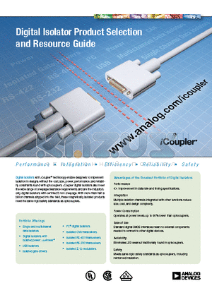 ADUM5000 datasheet - Digital Isolator Product Selection and Resource Guide