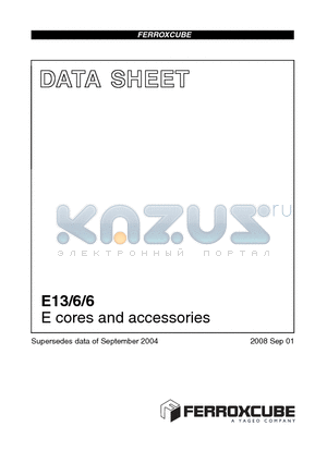 E13-3F35 datasheet - E cores and accessories