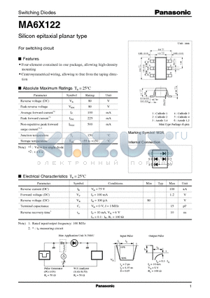 MA6X122 datasheet - Silicon epitaxial planar type