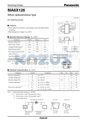 MA6X126 datasheet - Silicon epitaxial planar type