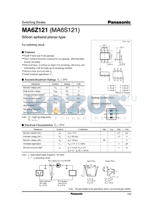 MA6Z121 datasheet - Silicon epitaxial planar type